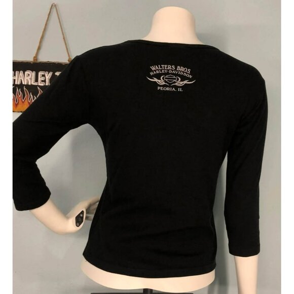 Harley-Davidson Casual Shirt Medium Women, With Rhinestones - Picture 3 of 5